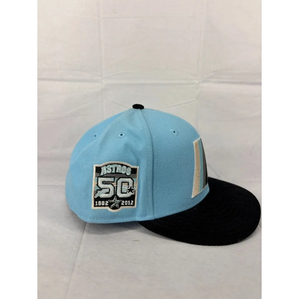 Houston Astros New Era 59FIFTY Hat Mens Light Blue 50th Anniversary 7 3/8 NWOT